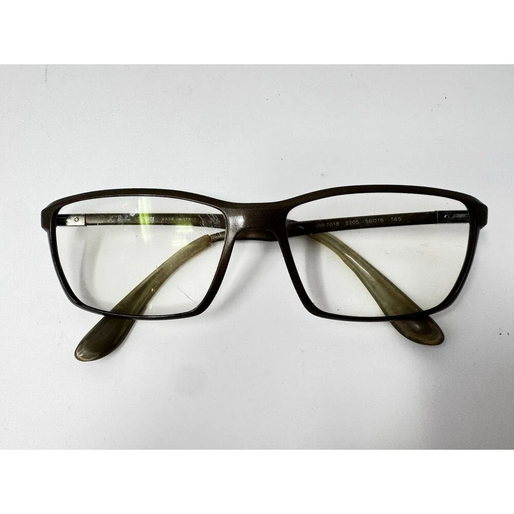 Ray-Ban RB7018 5205 Brown Liteforce Eyeglass Frames 56-16-145 Italy Made